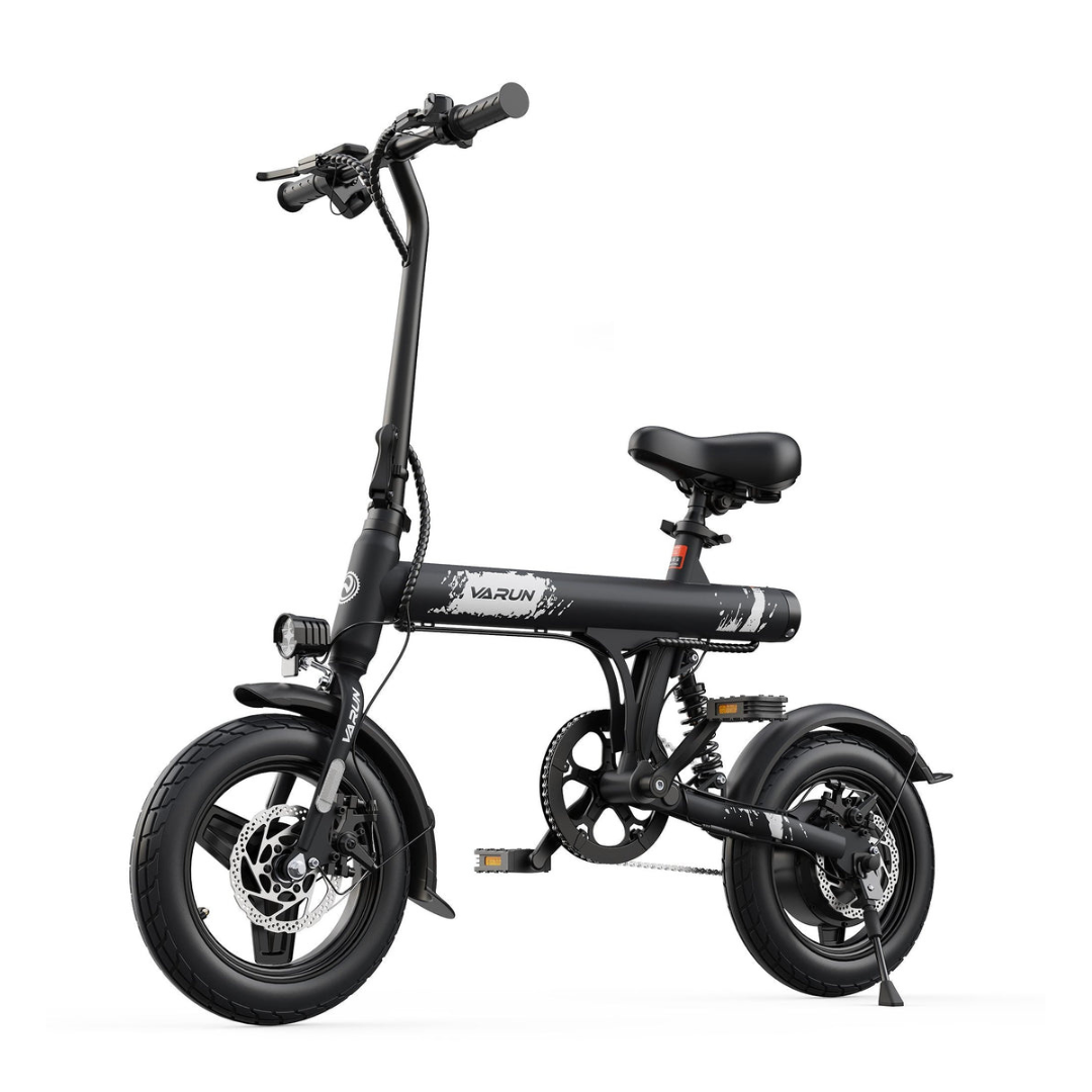 VARUN Bicicleta eléctrica C14‑1 en color negro.