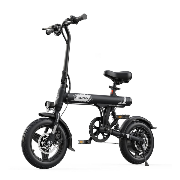VARUN Bicicleta eléctrica C14‑1 en color negro.